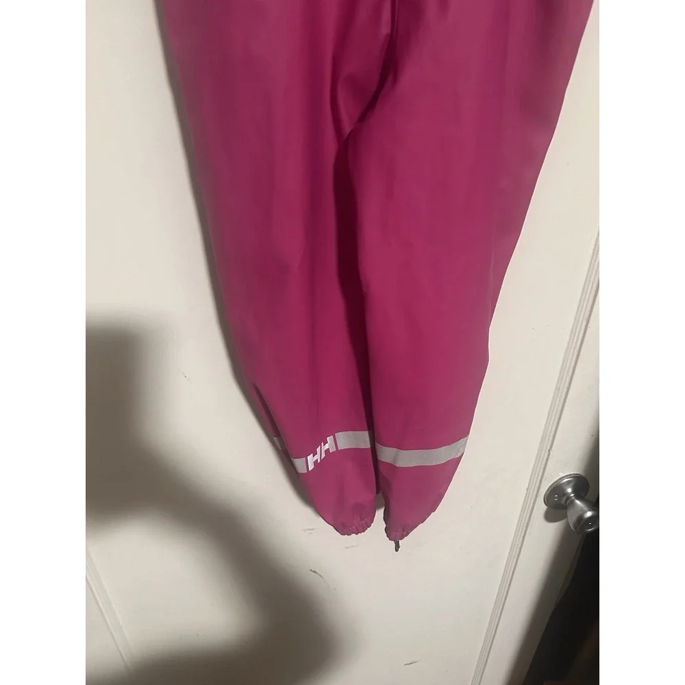 HELLY HANSEN Pink Bib Pants Yellow Straps Top Youth Size 104/4 Girls